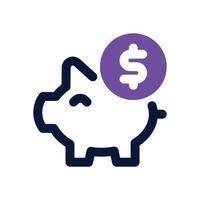 save money dual tone icon. Sleek and modern icon for websites, mobile apps, marketing materials, and corporate design. Fully scalable and ready to use. vector