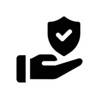 insurance glyph icon. Strong and solid icon for websites, mobile interfaces, presentations, and visual branding. High quality and easy to edit. vector