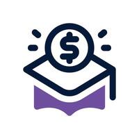 education loan dual tone icon. Sleek and modern icon for websites, mobile apps, marketing materials, and corporate design. Fully scalable and ready to use. vector