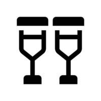 crutch glyph icon. Strong and solid icon for websites, mobile interfaces, presentations, and visual branding. High quality and easy to edit. vector