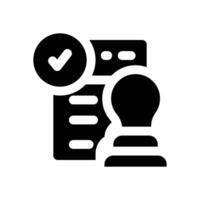 approved glyph icon. Strong and solid icon for websites, mobile interfaces, presentations, and visual branding. High quality and easy to edit. vector