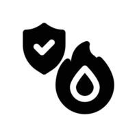 fire insurance glyph icon. Strong and solid icon for websites, mobile interfaces, presentations, and visual branding. High quality and easy to edit. vector