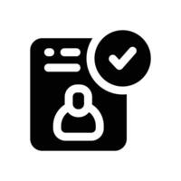 acceptance glyph icon. Strong and solid icon for websites, mobile interfaces, presentations, and visual branding. High quality and easy to edit. vector