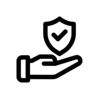 insurance line icon. Clean and minimalist icon for websites, mobile apps, presentations, and logos. Fully scalable and customizable for any project. vector