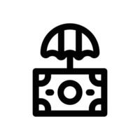 money insurance line icon. Clean and minimalist icon for websites, mobile apps, presentations, and logos. Fully scalable and customizable for any project. vector