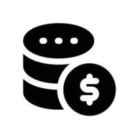 financial database glyph icon. Strong and solid icon for websites, mobile interfaces, presentations, and visual branding. High quality and easy to edit. vector