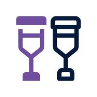 crutch dual tone icon. Sleek and modern icon for websites, mobile apps, marketing materials, and corporate design. Fully scalable and ready to use. vector