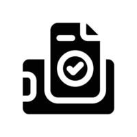 test result glyph icon. Strong and solid icon for websites, mobile interfaces, presentations, and visual branding. High quality and easy to edit. vector