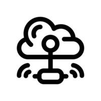 cloud computing line icon. Clean and minimalist icon for websites, mobile apps, presentations, and logos. Fully scalable and customizable for any project. vector