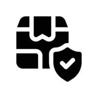 delivery insurance glyph icon. Strong and solid icon for websites, mobile interfaces, presentations, and visual branding. High quality and easy to edit. vector