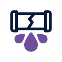 broken pipe dual tone icon. Sleek and modern icon for websites, mobile apps, marketing materials, and corporate design. Fully scalable and ready to use. vector
