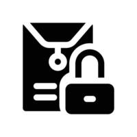 document secure glyph icon. Strong and solid icon for websites, mobile interfaces, presentations, and visual branding. High quality and easy to edit. vector