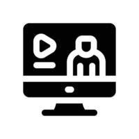 online class glyph icon. Strong and solid icon for websites, mobile interfaces, presentations, and visual branding. High quality and easy to edit. vector