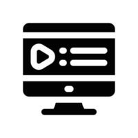 monitor glyph icon. Strong and solid icon for websites, mobile interfaces, presentations, and visual branding. High quality and easy to edit. vector
