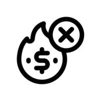 debt line icon. Clean and minimalist icon for websites, mobile apps, presentations, and logos. Fully scalable and customizable for any project. vector