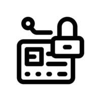 credit lock line icon. Clean and minimalist icon for websites, mobile apps, presentations, and logos. Fully scalable and customizable for any project. vector