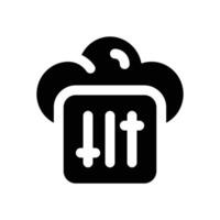 cloud setting glyph icon. Strong and solid icon for websites, mobile interfaces, presentations, and visual branding. High quality and easy to edit. vector