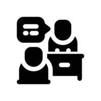 interview glyph icon. Strong and solid icon for websites, mobile interfaces, presentations, and visual branding. High quality and easy to edit. vector