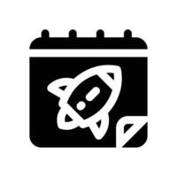 launch day glyph icon. Strong and solid icon for websites, mobile interfaces, presentations, and visual branding. High quality and easy to edit. vector