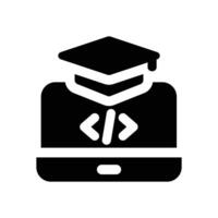 programming course glyph icon. Strong and solid icon for websites, mobile interfaces, presentations, and visual branding. High quality and easy to edit. vector