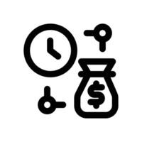 time is money line icon. Clean and minimalist icon for websites, mobile apps, presentations, and logos. Fully scalable and customizable for any project. vector