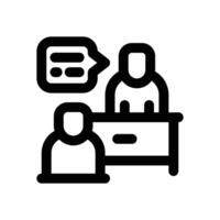 interview line icon. Clean and minimalist icon for websites, mobile apps, presentations, and logos. Fully scalable and customizable for any project. vector