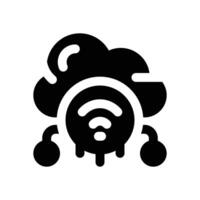 cloud network glyph icon. Strong and solid icon for websites, mobile interfaces, presentations, and visual branding. High quality and easy to edit. vector