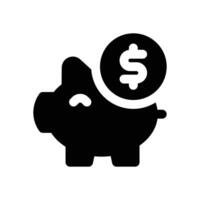 save money glyph icon. Strong and solid icon for websites, mobile interfaces, presentations, and visual branding. High quality and easy to edit. vector