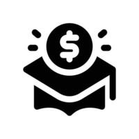 education loan glyph icon. Strong and solid icon for websites, mobile interfaces, presentations, and visual branding. High quality and easy to edit. vector