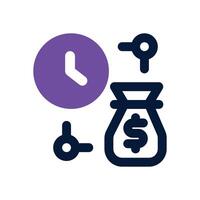 time is money dual tone icon. Sleek and modern icon for websites, mobile apps, marketing materials, and corporate design. Fully scalable and ready to use. vector