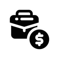 briefcase glyph icon. Strong and solid icon for websites, mobile interfaces, presentations, and visual branding. High quality and easy to edit. vector