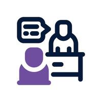interview dual tone icon. Sleek and modern icon for websites, mobile apps, marketing materials, and corporate design. Fully scalable and ready to use. vector