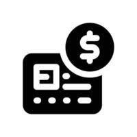 credit glyph icon. Strong and solid icon for websites, mobile interfaces, presentations, and visual branding. High quality and easy to edit. vector
