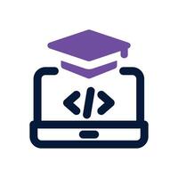 programming course dual tone icon. Sleek and modern icon for websites, mobile apps, marketing materials, and corporate design. Fully scalable and ready to use. vector