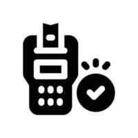 pos terminal glyph icon. Strong and solid icon for websites, mobile interfaces, presentations, and visual branding. High quality and easy to edit. vector
