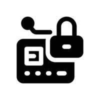 credit lock glyph icon. Strong and solid icon for websites, mobile interfaces, presentations, and visual branding. High quality and easy to edit. vector