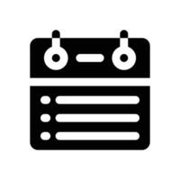 list glyph icon. Strong and solid icon for websites, mobile interfaces, presentations, and visual branding. High quality and easy to edit. vector