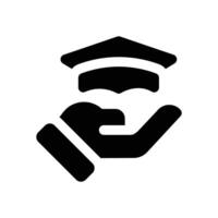 education glyph icon. Strong and solid icon for websites, mobile interfaces, presentations, and visual branding. High quality and easy to edit. vector