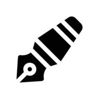 fountain pen glyph icon. Strong and solid icon for websites, mobile interfaces, presentations, and visual branding. High quality and easy to edit. vector