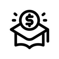 education loan line icon. Clean and minimalist icon for websites, mobile apps, presentations, and logos. Fully scalable and customizable for any project. vector