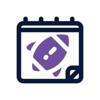 launch day dual tone icon. Sleek and modern icon for websites, mobile apps, marketing materials, and corporate design. Fully scalable and ready to use. vector