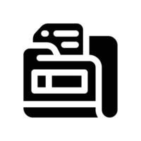 document glyph icon. Strong and solid icon for websites, mobile interfaces, presentations, and visual branding. High quality and easy to edit. vector