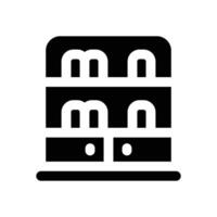 bookcase glyph icon. Strong and solid icon for websites, mobile interfaces, presentations, and visual branding. High quality and easy to edit. vector