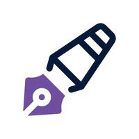 fountain pen dual tone icon. Sleek and modern icon for websites, mobile apps, marketing materials, and corporate design. Fully scalable and ready to use. vector