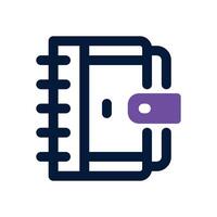 notebook dual tone icon. Sleek and modern icon for websites, mobile apps, marketing materials, and corporate design. Fully scalable and ready to use. vector
