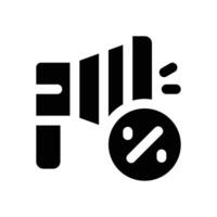 megaphone glyph icon. Strong and solid icon for websites, mobile interfaces, presentations, and visual branding. High quality and easy to edit. vector
