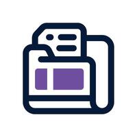 document dual tone icon. Sleek and modern icon for websites, mobile apps, marketing materials, and corporate design. Fully scalable and ready to use. vector