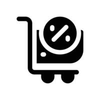 shopping cart glyph icon. Strong and solid icon for websites, mobile interfaces, presentations, and visual branding. High quality and easy to edit. vector