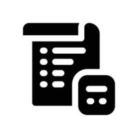 bill glyph icon. Strong and solid icon for websites, mobile interfaces, presentations, and visual branding. High quality and easy to edit. vector
