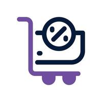 shopping cart dual tone icon. Sleek and modern icon for websites, mobile apps, marketing materials, and corporate design. Fully scalable and ready to use. vector